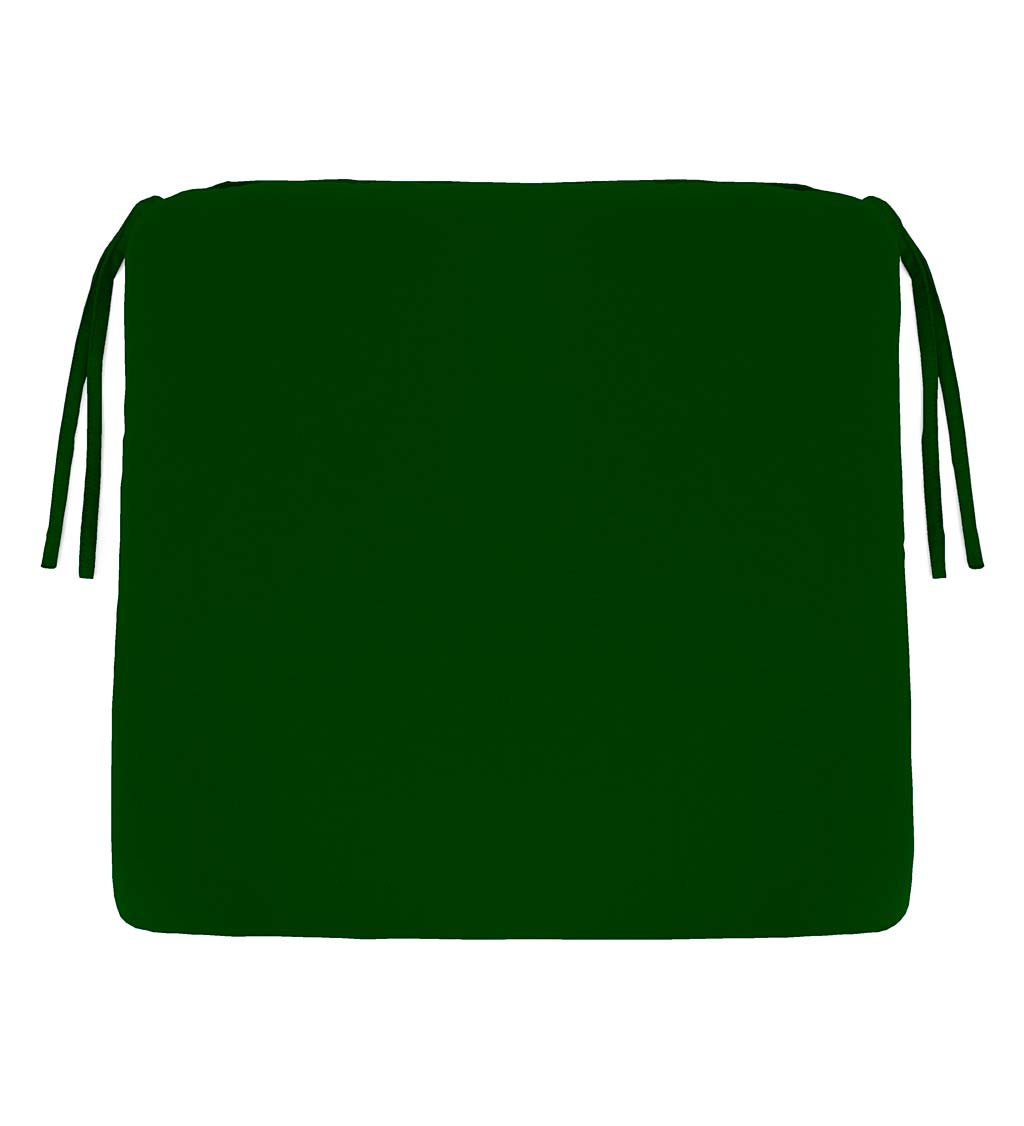 Polyester Classic Chair Cushions with Ties, 20¾" x 20"x 3" - Forest Green