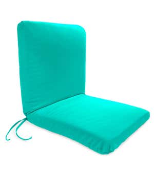 Sale! Polyester Classic Chair Cushion With Ties, Seat 19"x 17"x 2½"; Back 19"x 19"x 2½"