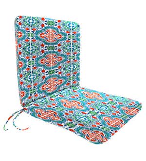 Sale! Polyester Classic Chair Cushion With Ties, Seat 19"x 17"x 2½"; Back 19"x 19"x 2½"