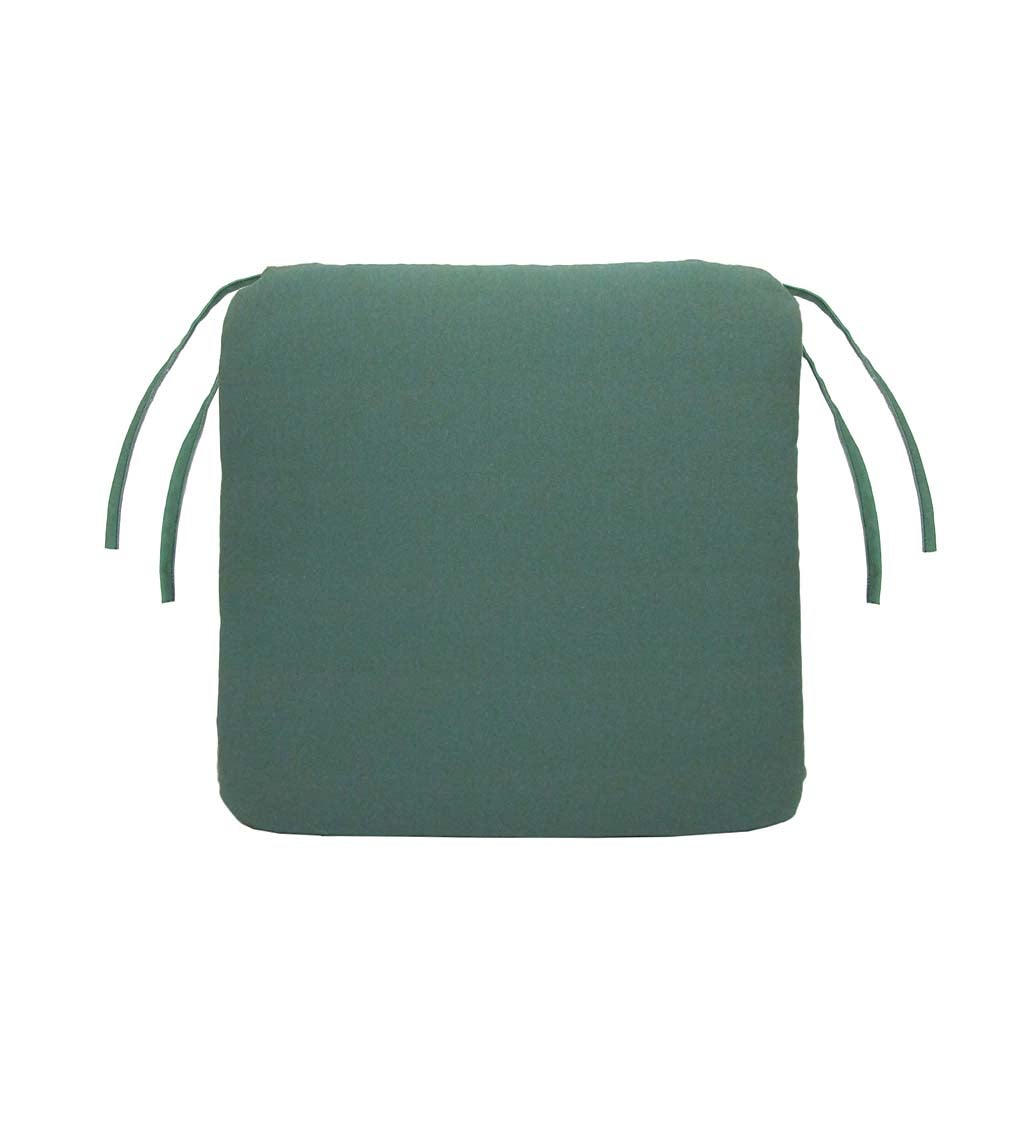 Polyester Classic Chair Cushions with Ties, 18½"x 16½"x 3" - Forest Green