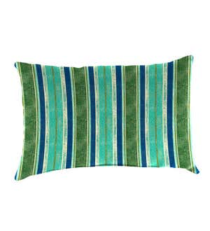 Special! Polyester Classic Lumbar Pillow, 19"x 12"x 5½" - Sea Glass Stripe