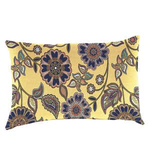 Special! Polyester Classic Lumbar Pillow, 19"x 12"x 5½" - Yellow Floral