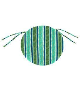 Sale! Polyester Classic Round Chair Cushion With Ties, 16"x 2" - Patriot Stripe