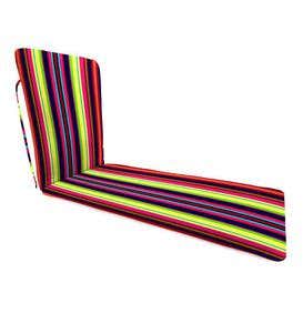 Sale Polyester Classic Chaise Cushion With Ties, 77"x 23½"x 2½"hinged 47½"from bottom