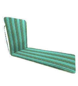 Sale Polyester Classic Chaise Cushion With Ties, 77"x 23½"x 2½"hinged 47½"from bottom - Blue Floral