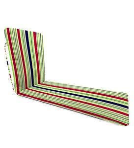 Sale Polyester Classic Chaise Cushion With Ties, 77"x 23½"x 2½"hinged 47½"from bottom - Midnight Stripe
