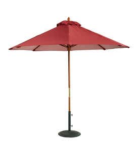 9' Aluminum Classic Market Umbrella With Crank Arm - CHOCOLATE STRIPE