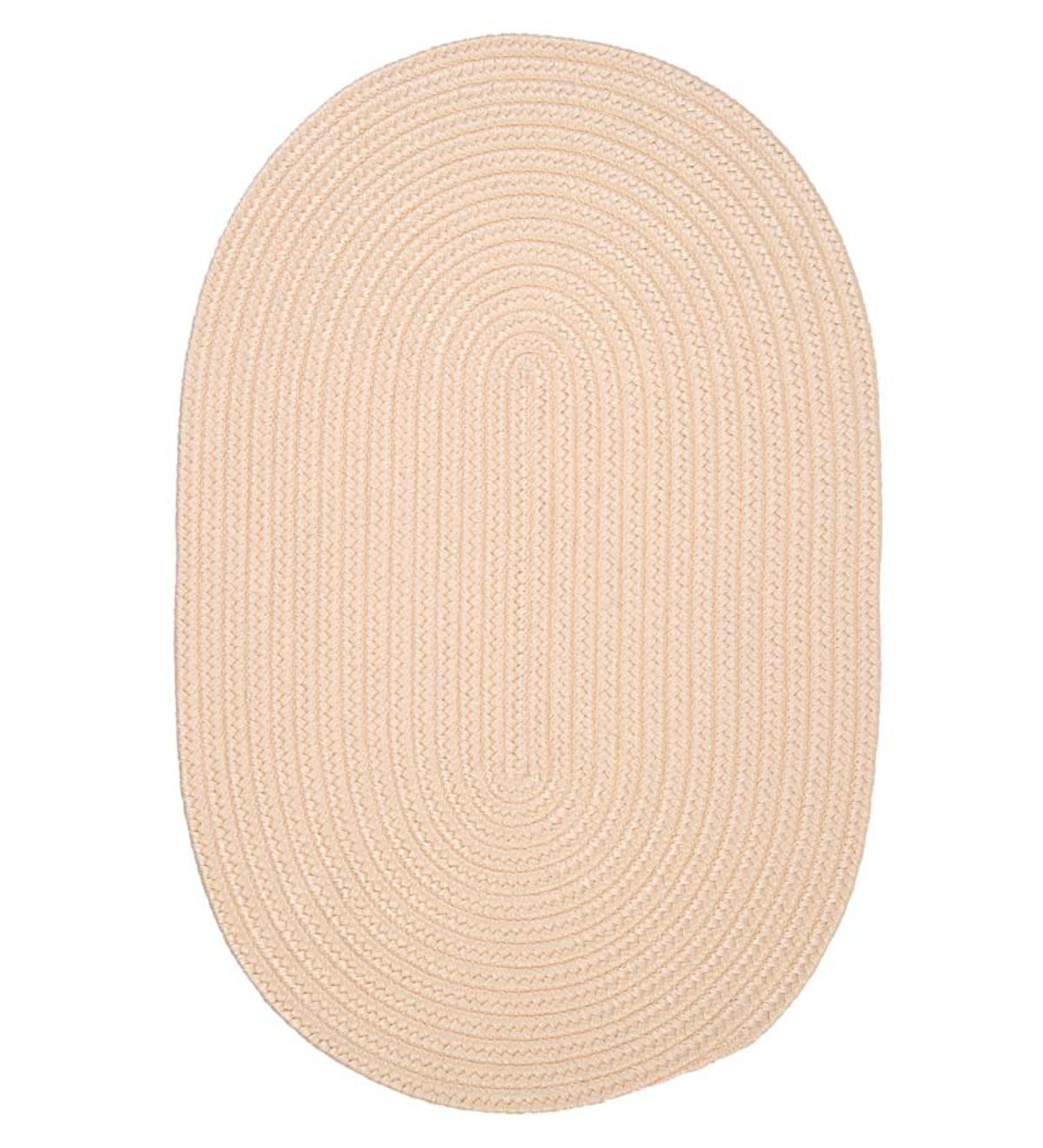 5' x 7' Oval Braided Rug - Cream