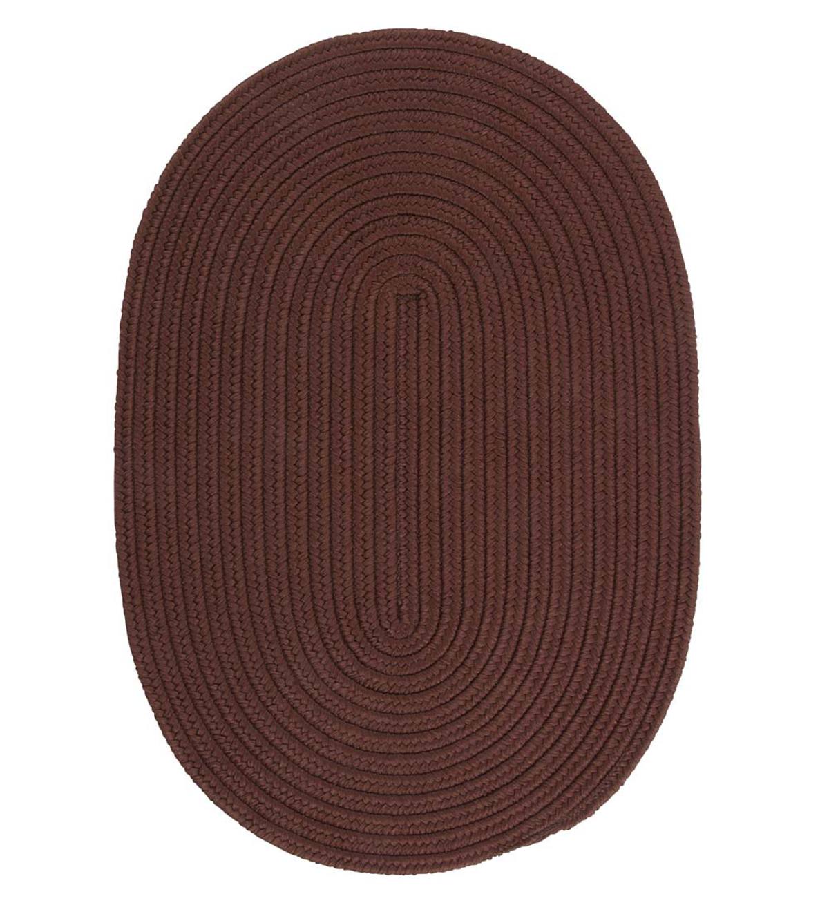 3' x 5' Oval Braided Rug - CHOCOLATE