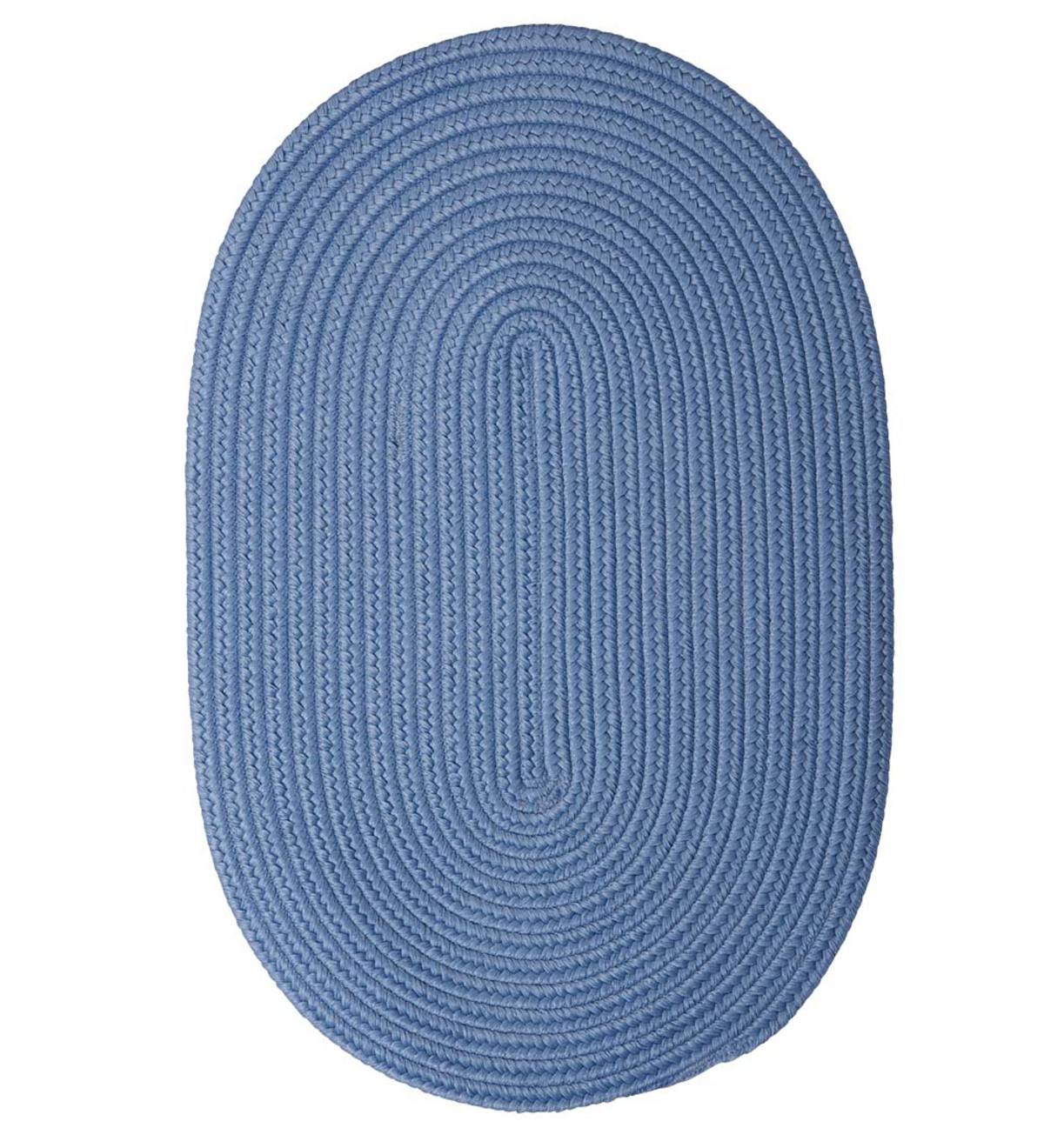 8' x 10' Oval Braided Rug - Blue