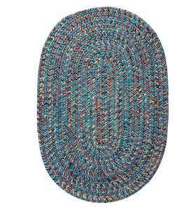 3' x 5' Oval Braided Rug - Lime Green