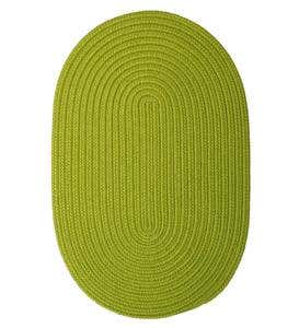 2' x 3' Oval Braided Rug - Lime Green