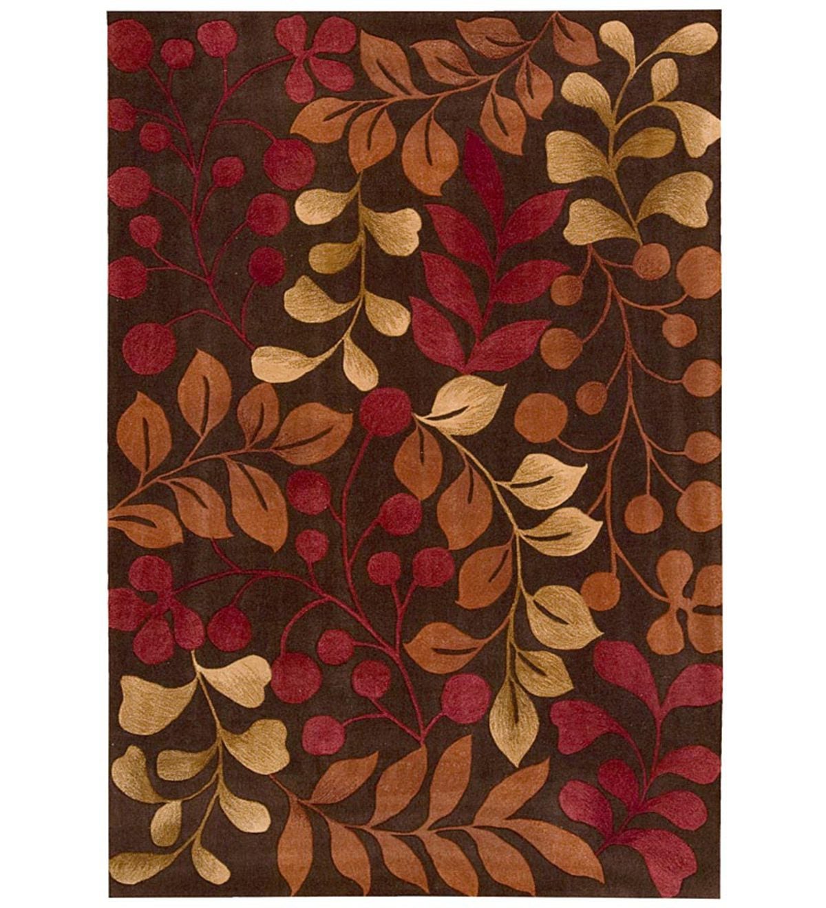 Contour Ferns And Berries Rug, 3'6”x 5'6” - Chocolate