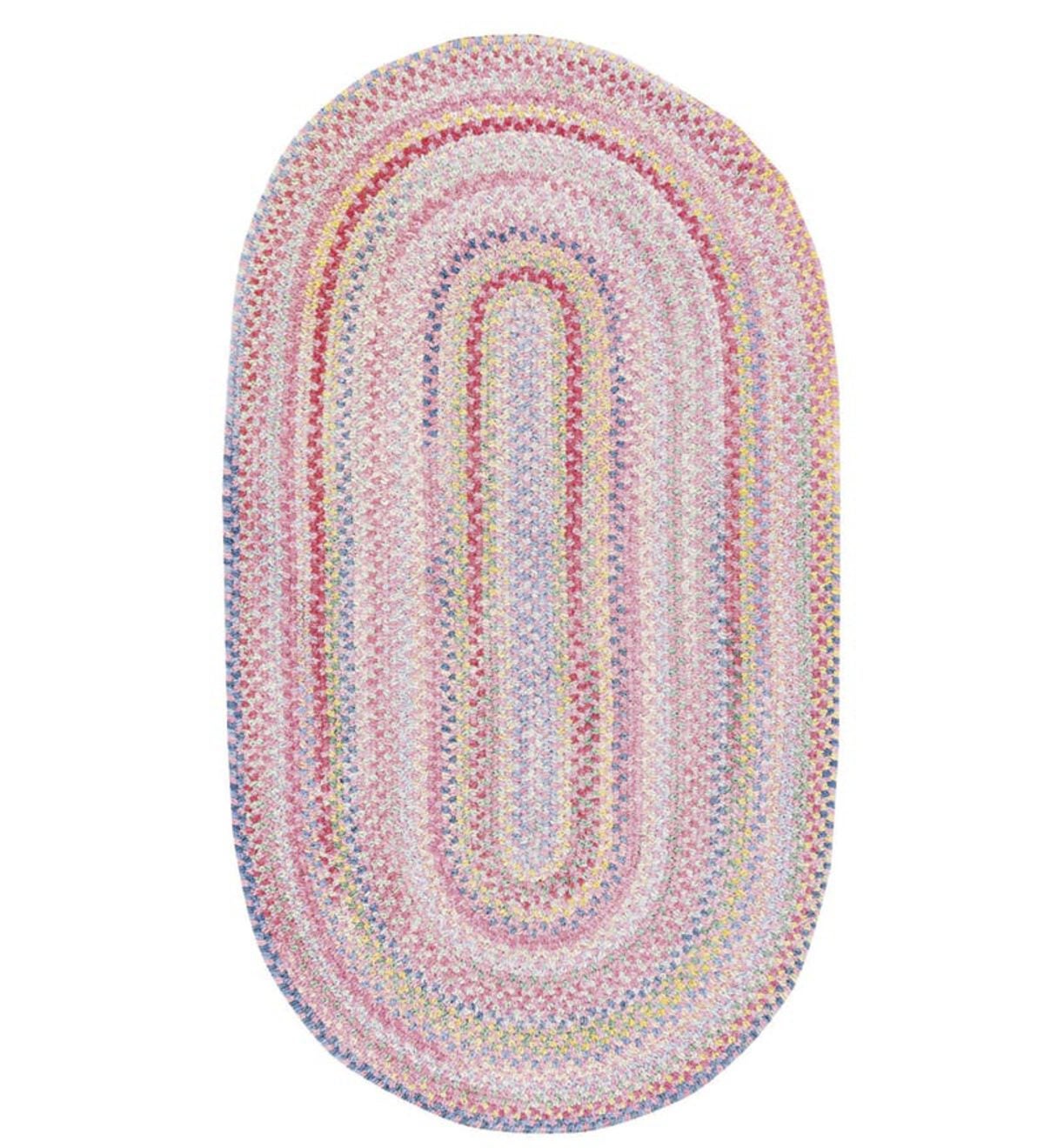 2'x8' Cutting Garden Oval Braided Rug - Tea Rose