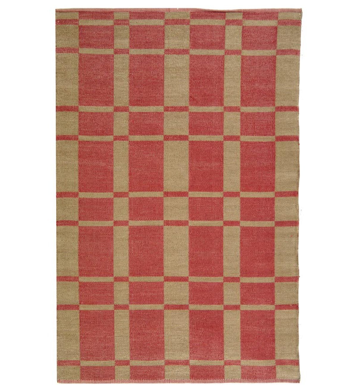 2' x 8' Plaid Recycled Plastic Bottles Indoor/Outdoor Rug