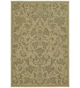 5' x 7'6”Presley Scrolled Leaf Indoor/Outdoor Polypropylene Rug - Beige