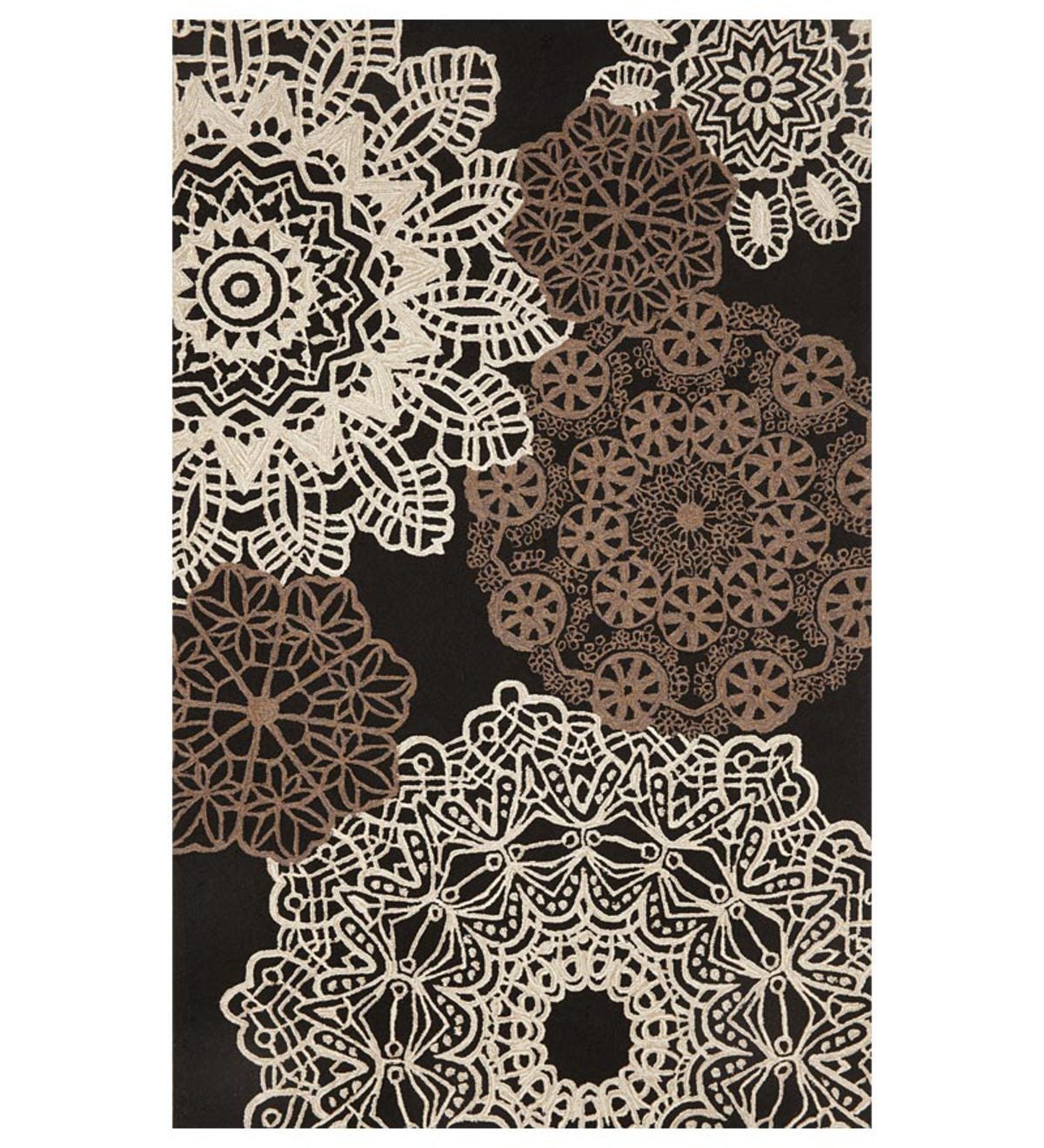 7'6”x 9'6”Ravella Crochet Area Rug - Black