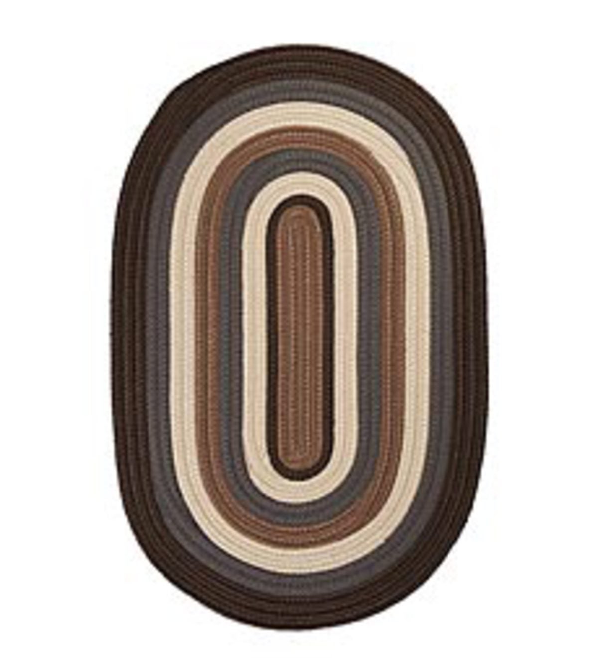 2' x 8' Banded Braided Indoor/Outdoor Rug - Brown