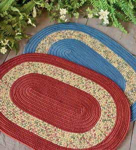 5' x 8' USA Made Indoor/Outdoor Reversible Fabric and Braided Rug - Periwinkle