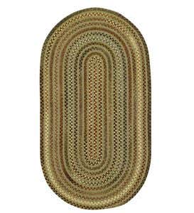 3' x 5' Briar Wood Oval Braided Reversible Blend Rugs - Olive