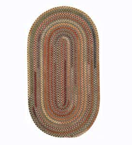 3' x 5' Briar Wood Oval Braided Reversible Blend Rugs - Olive