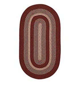 2' x 3' Rolling Hills Oval Braided Rug - Red