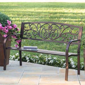 Blooming Garden Metal Bench