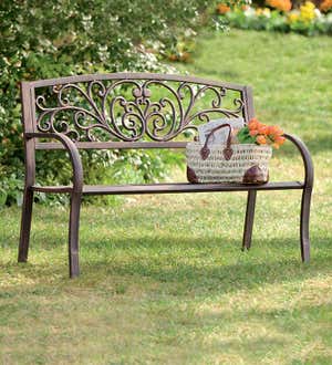 Blooming Garden Metal Bench