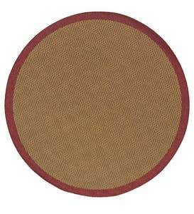 7'3"W x 10'6"L Indoor/Outdoor Stain-Resistant Textured Lanai Rug with Solid Color Border