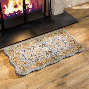 Hand-Tufted Fire Resistant Scalloped Wool McLean Hearth Rug