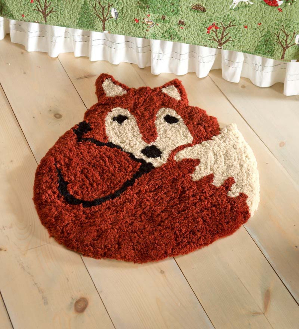 Washable Woodland Friends Fox Rug