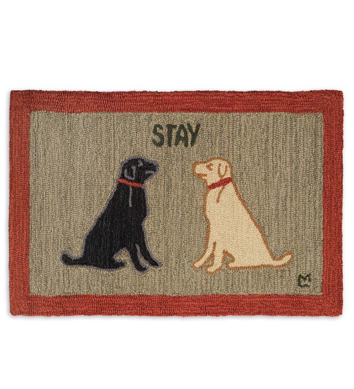 Hand-Hooked Wool Stay Dog Hearth Rug, 2' x 3'