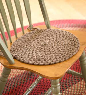 USA-Made Wool Braided Virginia Chair Pad, 15" dia.