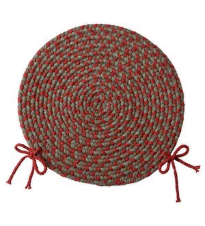 USA-Made Wool Braided Virginia Chair Pad, 15" dia.