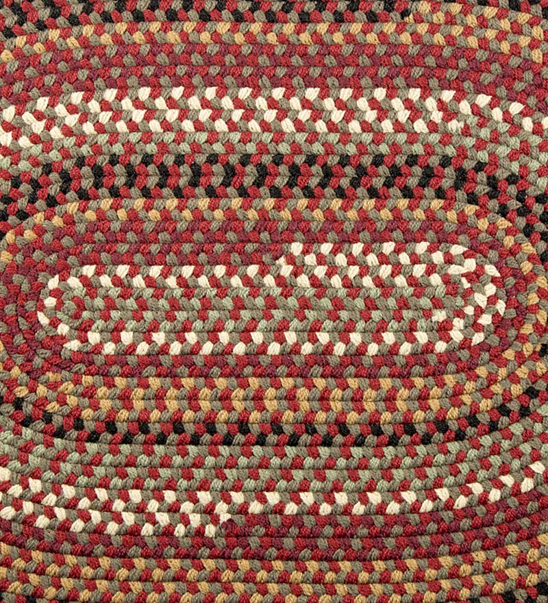 Cocoa Bean Black-Brown-Grey Oval Cotton Braided Rugs Reversible