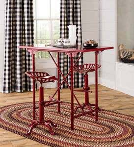 Farmhouse Metal Tractor Seat Stool and Bar Table