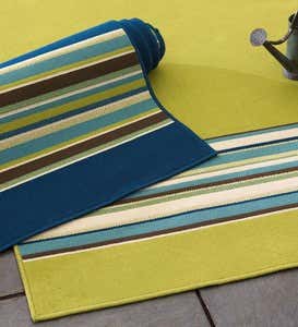 Camp Stripe Surry Runner, 2'3”x 7'6” - Green