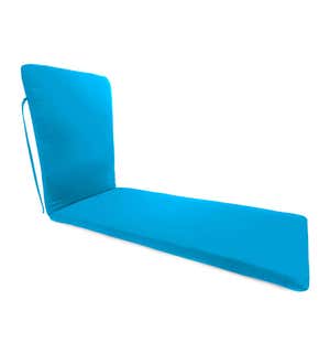 Sunbrella Chaise Cushion with Ties, 76" x 23" x 3" hinged 47½" from bottom