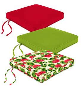 Polyester Deluxe Chair Cushion With Ties, 18½"x 15½"x 2½"
