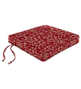 Polyester Deluxe Chair Cushion With Ties, 16"x 16"x 2½"