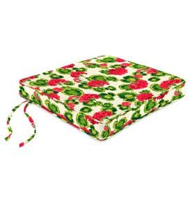 Polyester Deluxe Chair Cushion With Ties, 16"x 16"x 2½"