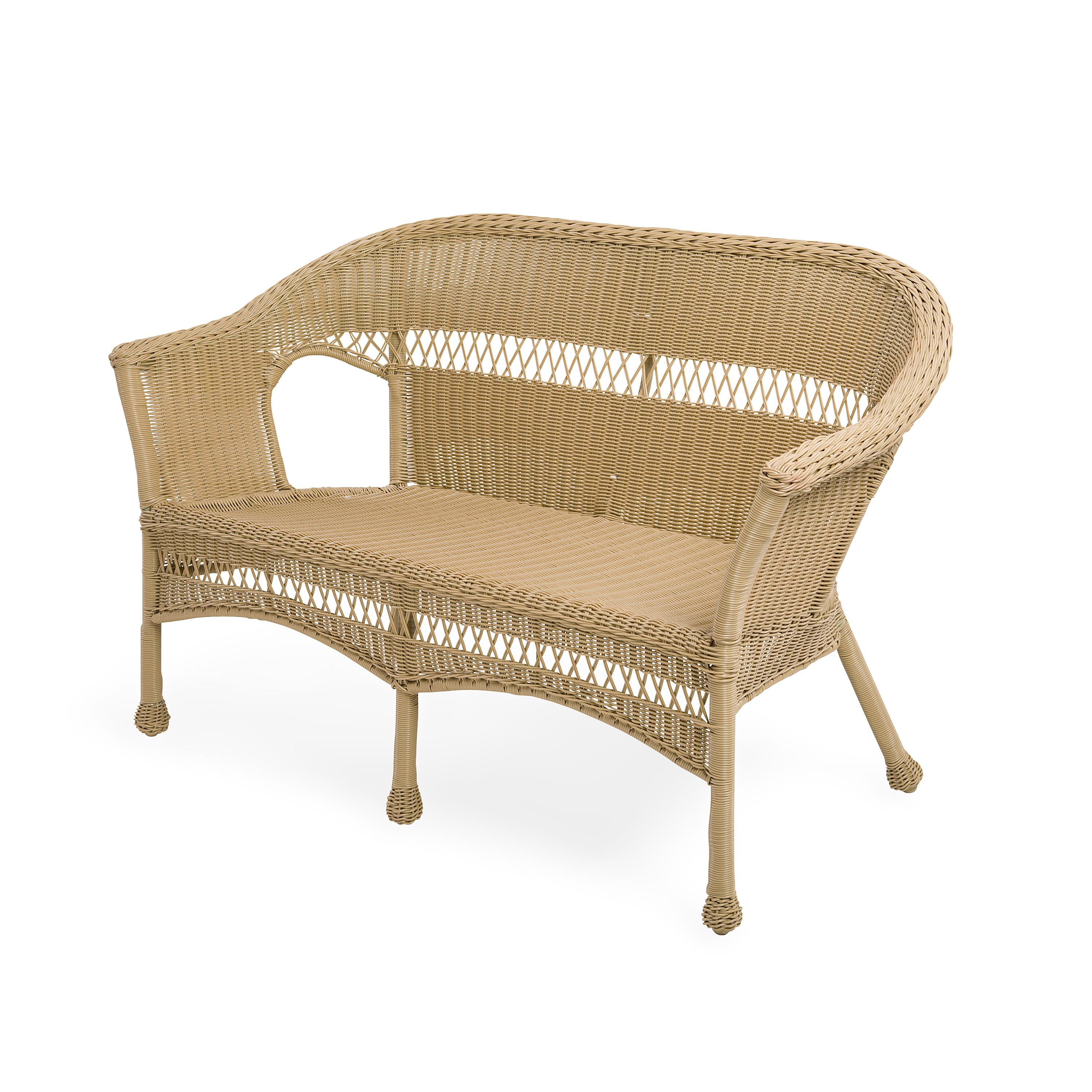 Easy Care Resin Wicker Love Seat - Natural