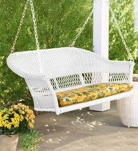 Easy Care Resin Wicker Swing - White