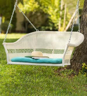 Easy Care Resin Wicker Swing - White