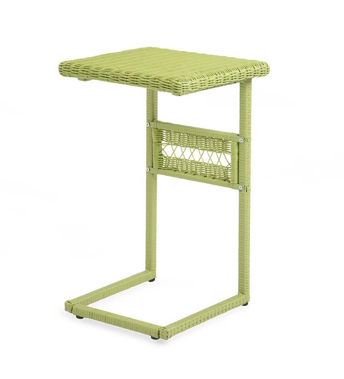 Easy Care Resin Wicker Pull Up Table - Lime