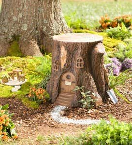 Whimsical Fairy Garden Tree Stump Stool