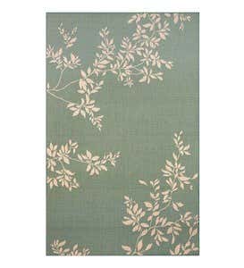 Leafy Vines Indoor/Outdoor Polypropylene Rug, 4'10"x 7'6"