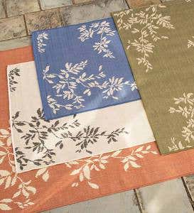 Leafy Vines Indoor/Outdoor Polypropylene Rug, 7'10”x 9'10” - Brown