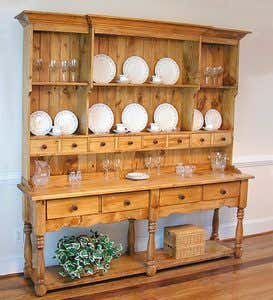 Made in USA Handcrafted Wood French Farmhouse Wide Hutch