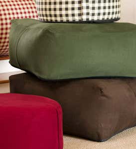 Square Inflatable Indoor Ottoman Pouf - Burgundy